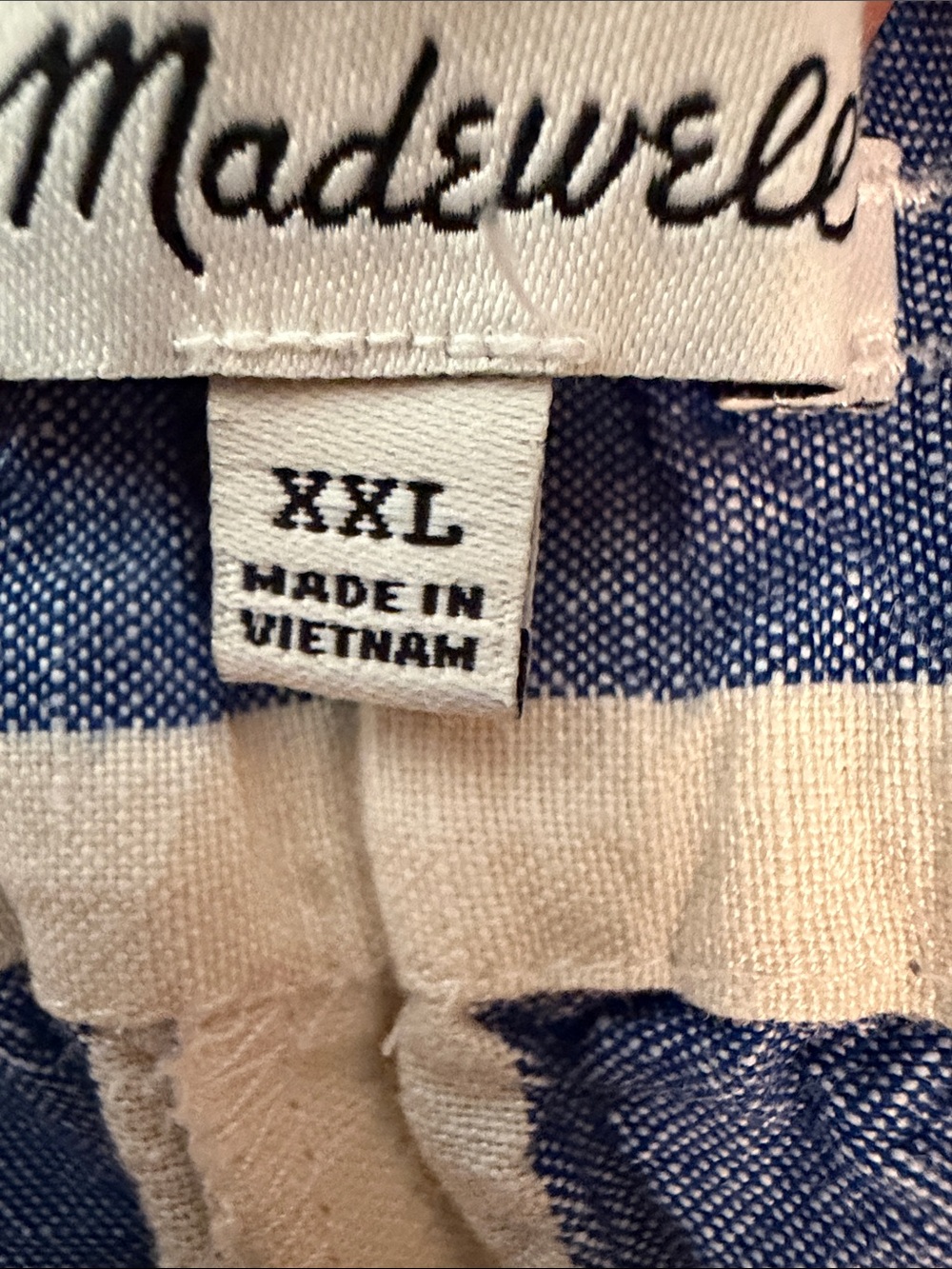 Madewell Blue and White Striped Linen Pants - Picture 2 of 4